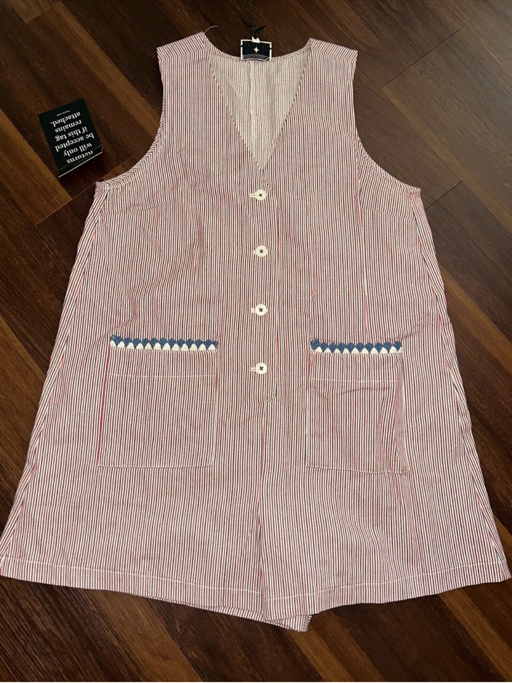 Tuckernuck red blue white striped myla romper. New!  Medium